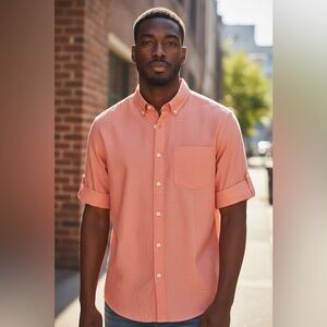 NWT Urban Pipeline Coral Button-Up Shirt